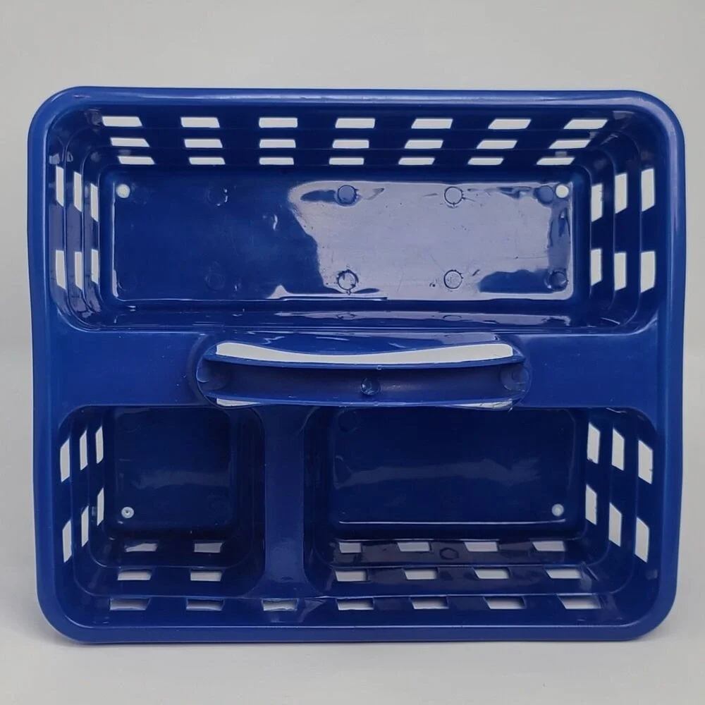 Blue Plastic Organizer Caddy Tote Basket Storage Bin Divided 10